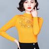 Autumn New Fashion Bottoming Shirt Women's Mesh Collar Slim Mom's Clothing Long Sleeve Top M-5XL