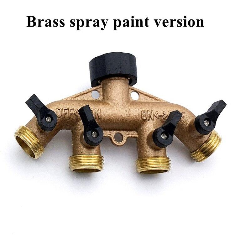

4 Way Brass Garden Hose Splitter Y-Type Watering Tap Connector Distributor For Outdoor Tap and Faucet Garden 6.4inch