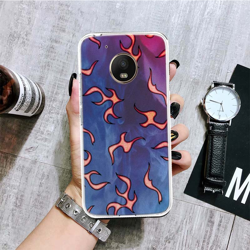 

Чехол для телефона Blue Red Flame Fire для Motorola Moto G9 G8 G7 G6 G5 E6 E5 E4 Plus Play Power One Action Macro Coque Capa Motorola G5S