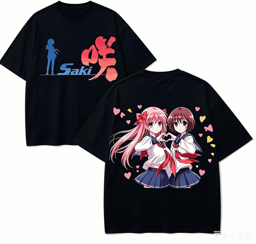 Saki Anime Lover TShirt Harajuku Cotton NewModel High Street Retro Fashion Oversized Unisex Hot Product Comfortable Breathable