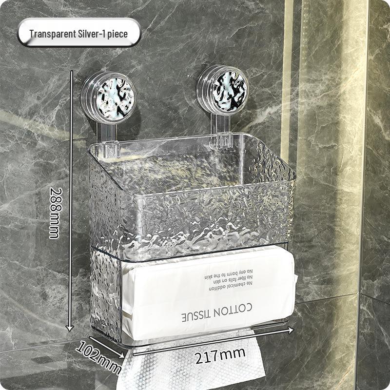 Punch-Free Wall-Mounted Suction Cup Toilet Paper and Face Towel Holder