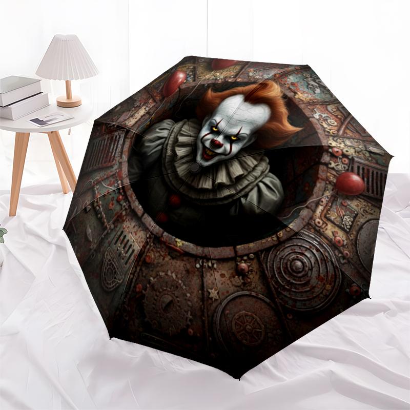 1 Pezzo Ombrello Pieghevole Automatico - Fantasia Cartone Animato, Design Portatile e Pieghevole con 8 Stecche, Regali di Natale e Compleanno