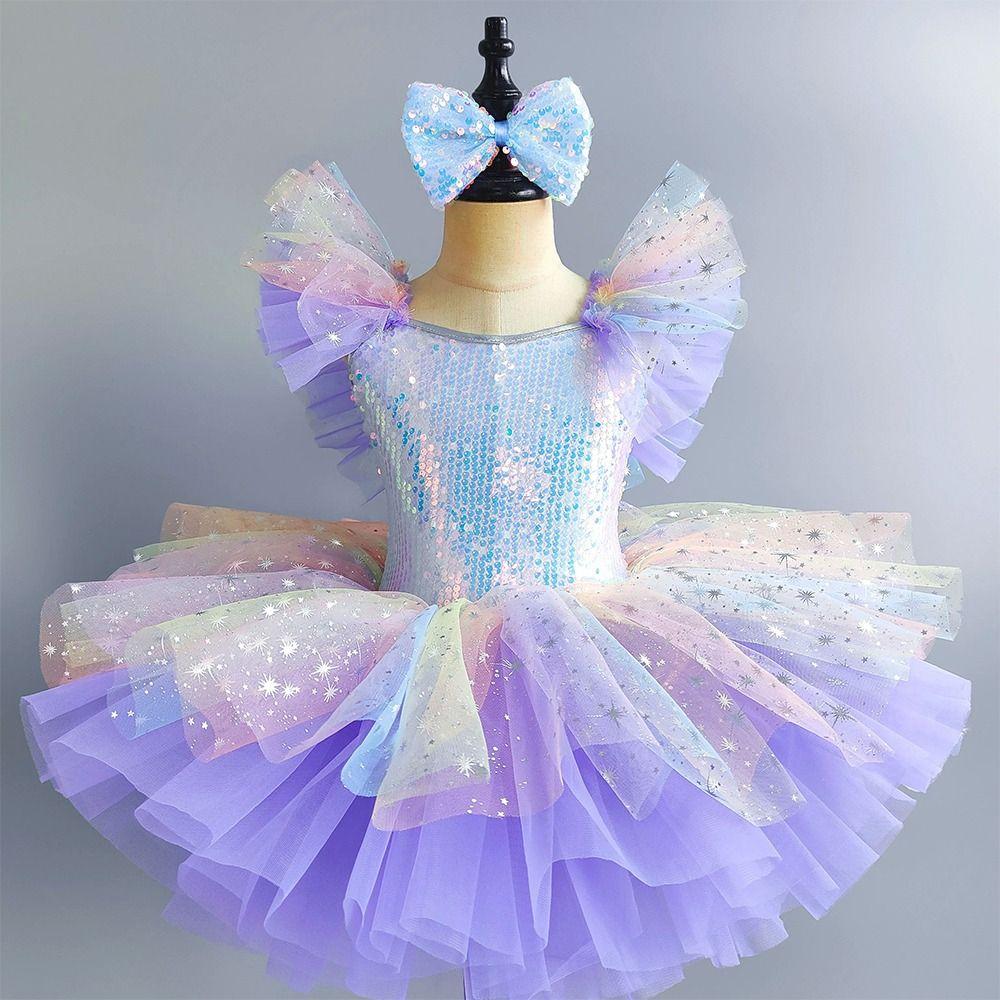 Modern Ballet Tutu Sequin Performance Clothes Fashion Princess Dress  Kids Girls