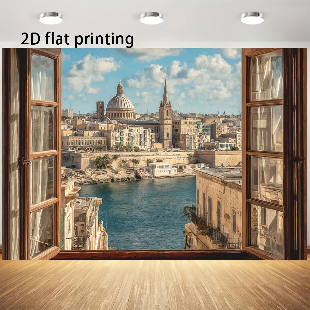 2D plane 1 piece featuring the travel art of Valletta Malta. Suitable for display on the walls of Valletta. 47.2x31.5inch/120*80cm