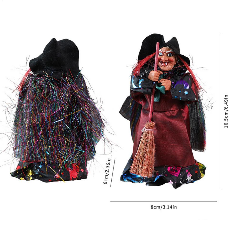 Halloween Figurines Halloween Witch Figurines Vintage Figure With Broom For Fireplace Haunted House Props Porch Party Apartment