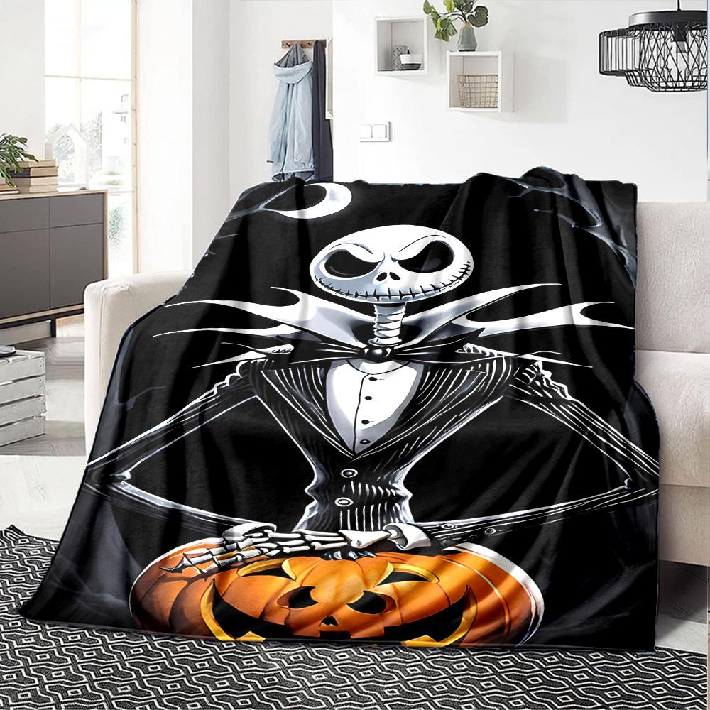 Jack Skellington Blanket Soft & Cozy Perfect for Livingroom Seaside Picnics All-Season Use Playful Design Birthday Christmas Gift Blanket