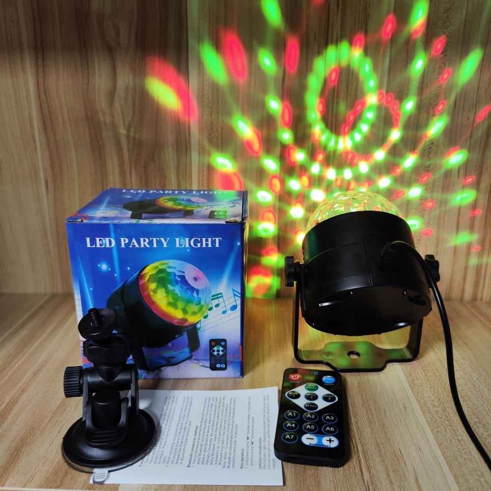 Remote Control LED Small Magic Ball Mini Crystal Magic Ball Light Colorful Voice-activated Rotating Stage Light Laser Light KTV Stage Light