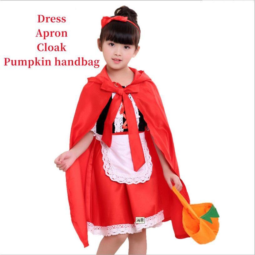 Adorable Little Red Riding Hood Costume For Girls Halloween Cosplay Party