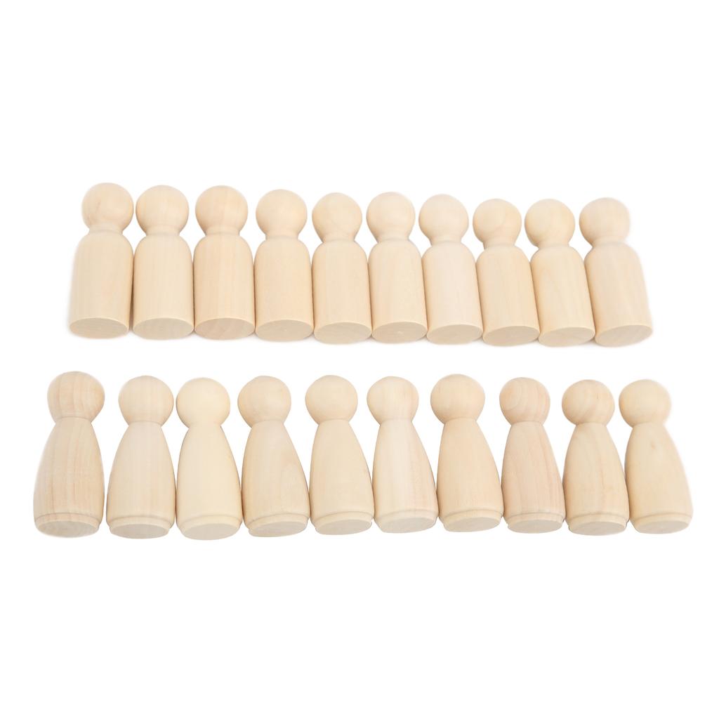 20 Stück Holzklammern 55mm DIY Handgefertigt Klein Attraktiv Unfertige Bastelarbeiten Puppe für Ornamente