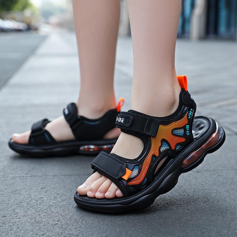 Primary School Students Air Cushion Soft-soled Sandals Open-toe 2025 New Summer Breathable and Lightweight Middle-aged and Older Children's Beach Sh