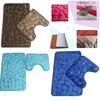 Plush Pebbles Bath Mat And Pedestal Memory Foam Set Vibrant Non-slip Bathroom Decor
