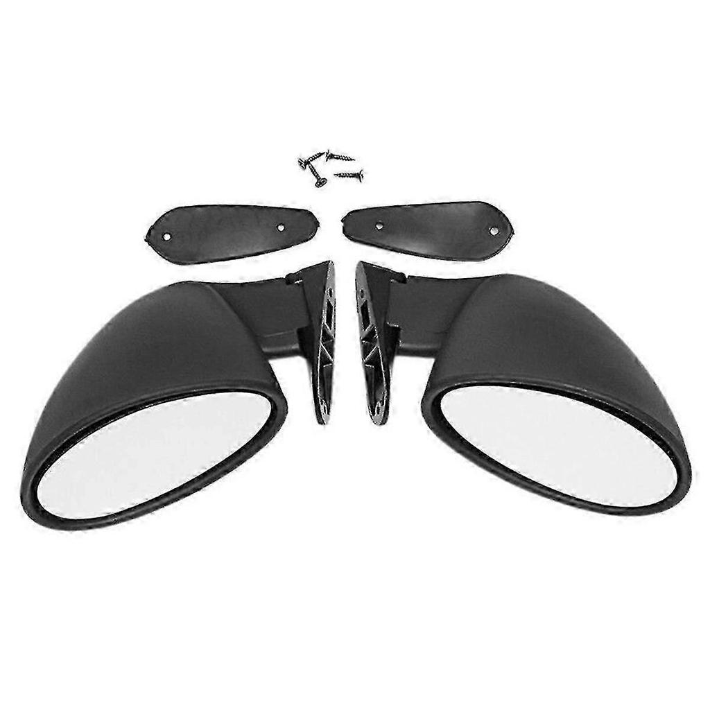 2026 2-Piece Retro-Style F1 White Door Wing Side Mirrors for Car Modification less