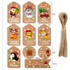 50pcs Painted Christmas Tag Kraft Paper Christmas Tag Card Party Gift Wrap Tag Tag 50 Sets