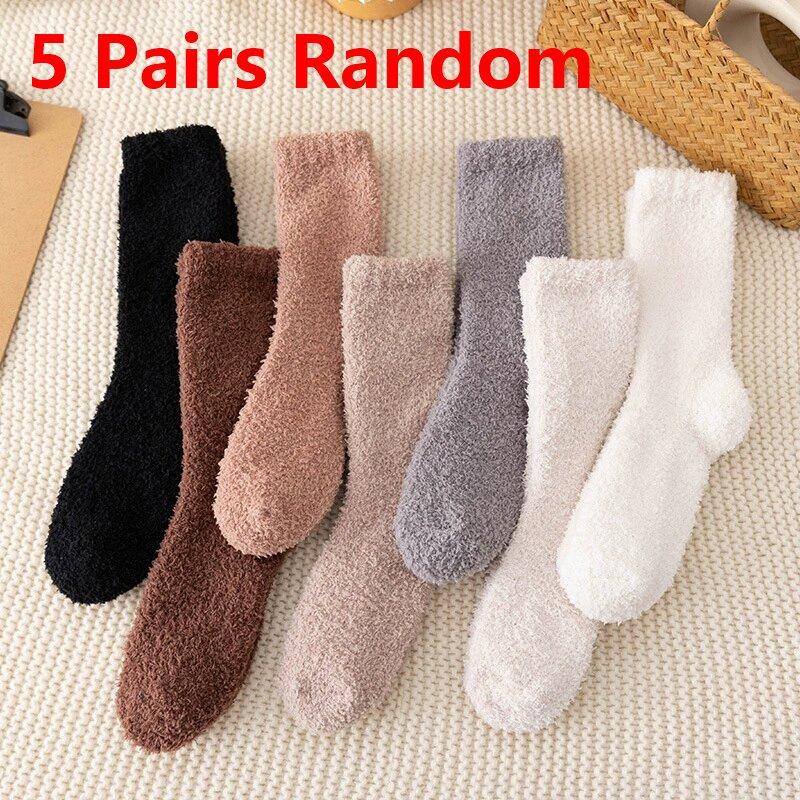 Winter Warm Women's Socks Thick Men's Women's Socks Super Thick Solid Socks Winter Socks Against Cold Snow Terry Socks