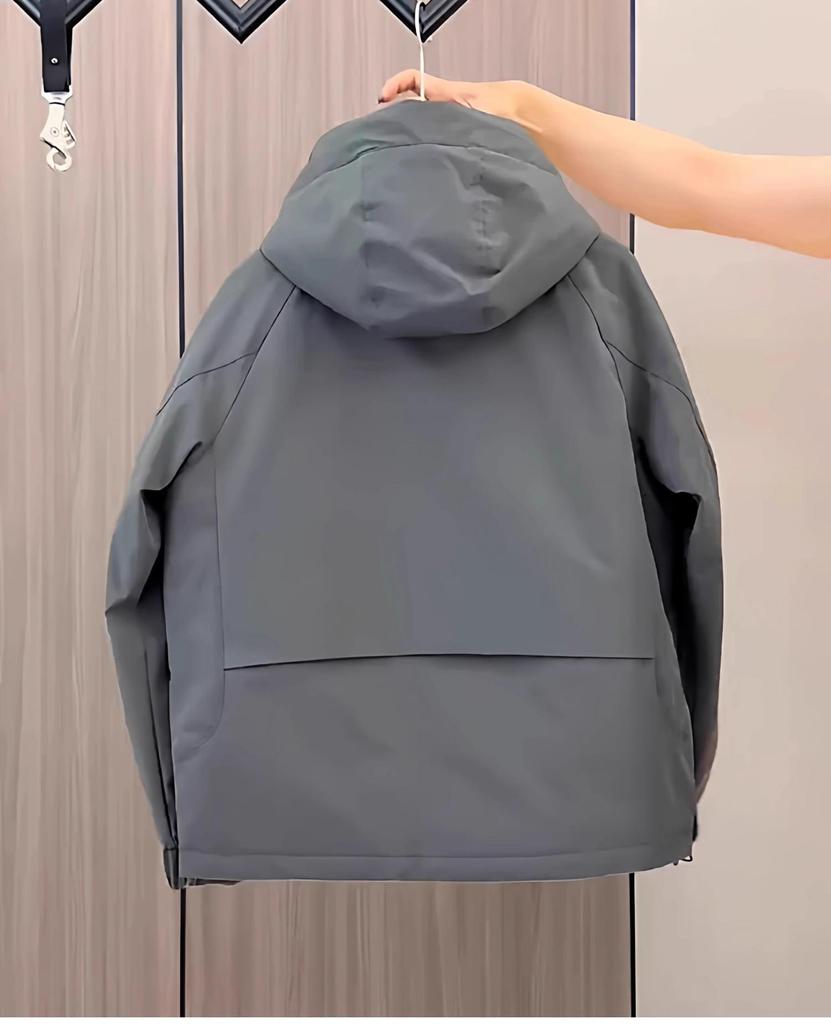 Men's High-End Fashion Plus Size Winter Hooded Cotton Workwear Padded Jacket