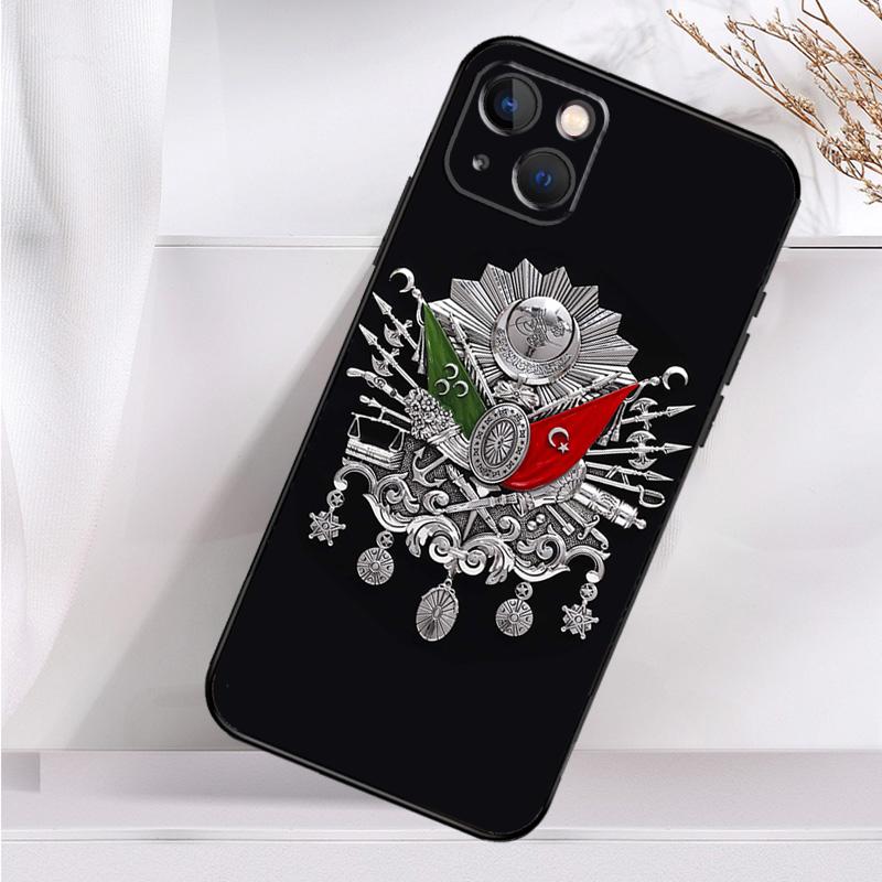 Capa com brasão de armas do Império Otomano para iPhone 14 16 15 Pro Max 11 12 13 Mini 7 8 Plus X XR XS MAX Capa macia à prova de choque