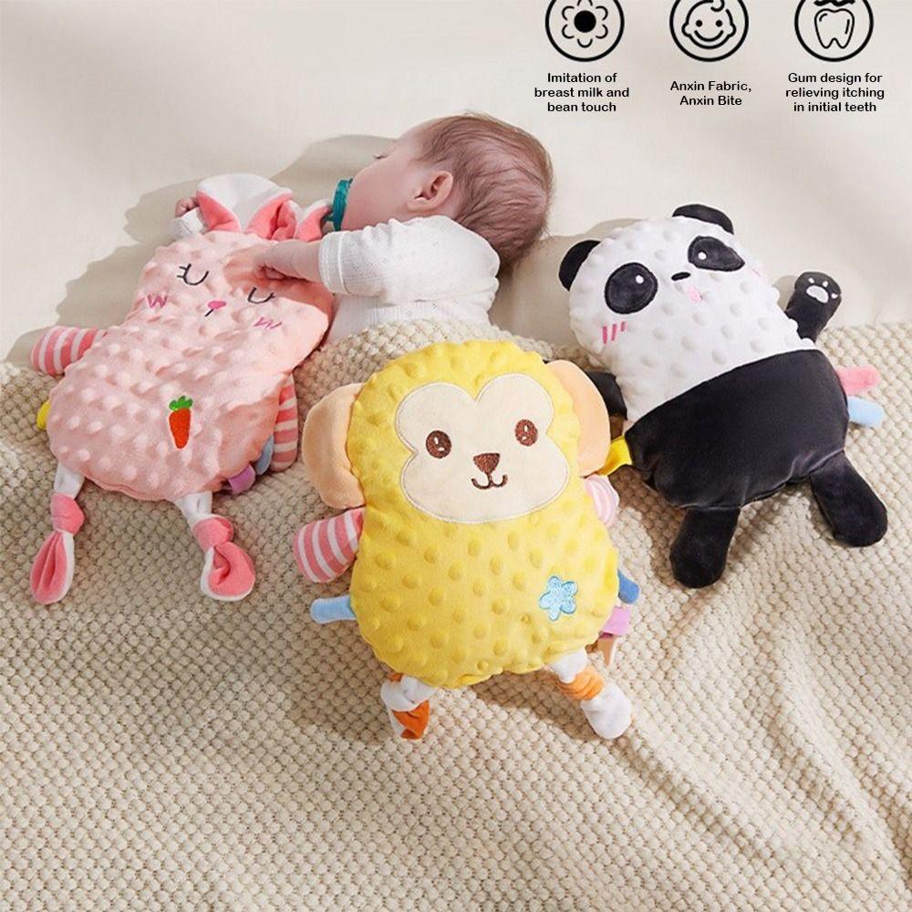 Bean Velvet Baby Soothers Toys With Teether Soothing Pillow Fun Sleeping Toy  for Infant