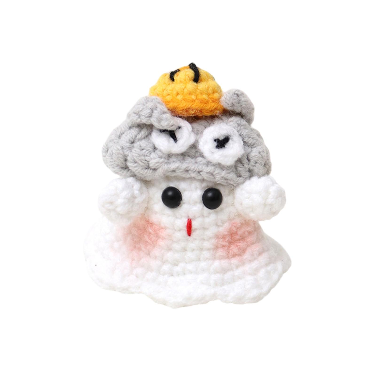Handmade Wool Knitted Ornaments, Cute Positive Energy Funny Doll Ornaments One Size