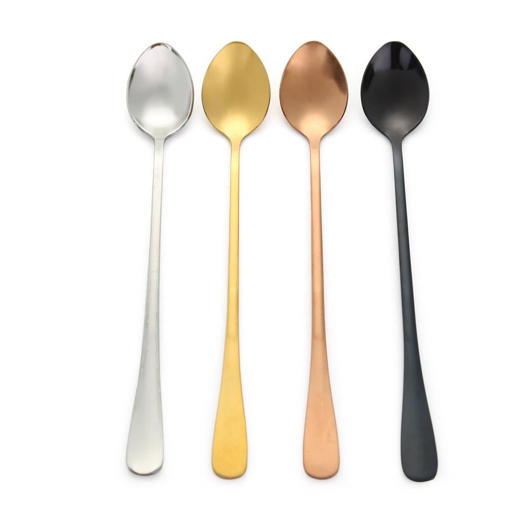 Long Handle Coffee Spoons Stainless Steel Coffee Tea Spoons Stirring Ice Spoon Home Tableware Kitchen Gadgets