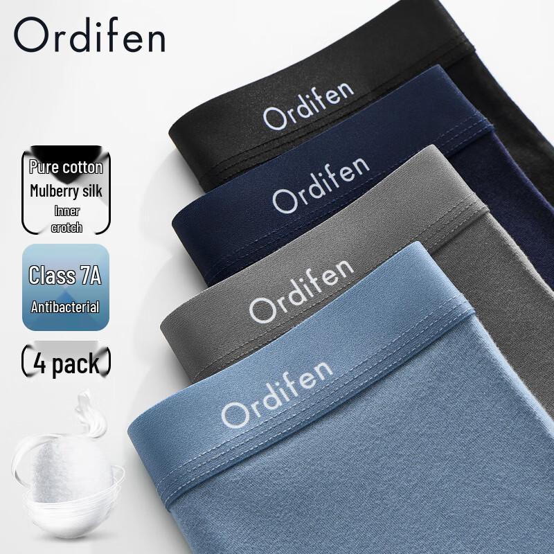 Audifen Herren Reine Baumwolle Antibakterielle Boxershorts (4 Packung)