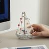 Nautical Wooden Sailboat Models Coastal Beach Style Blue White Ship Tabletop Figurine for Home Living Room Office Farmhouse Decor