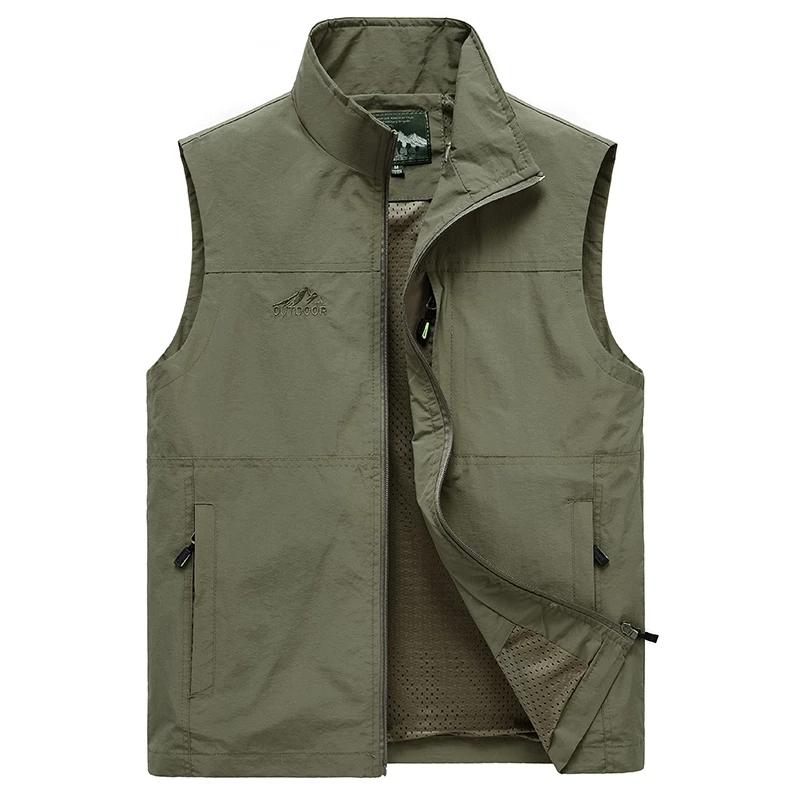 Summer Vest Men Casual Men Vest Plus Size 7XL Waistcoat Male Outerwear Quick Dry Breathable Mesh Line Vest Sleeveless Jackets
