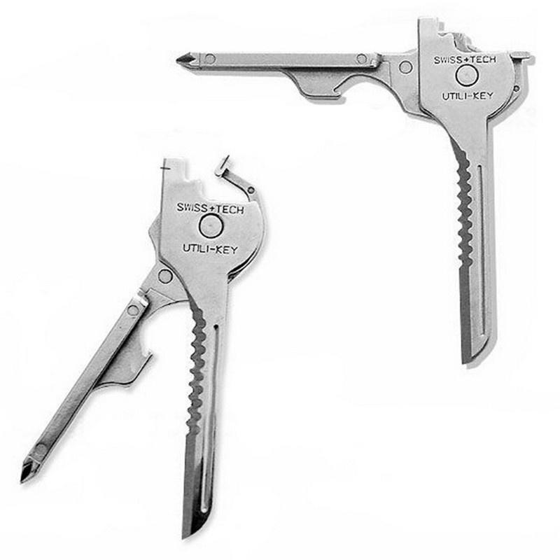 4pcs 6in1 Utili-Key Keychain Keyring Multi Tool Stainless EDC Screwdriver Opener