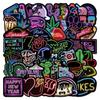 50Pcs Neon Light Cartoon Graffiti Stickers DIY Phone Guitar Laptop Notebook Suitcase Cup Waterproof Sticker Decals