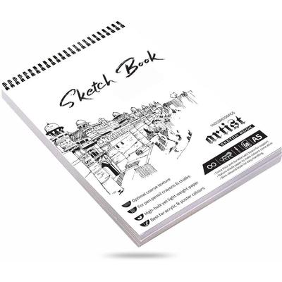 50 Yaprak A5 Eskiz Defteri Seti | Sanatçılar İçin Üstten Spiral Ciltli Eskiz Defteri | Eskiz ve Çizim İçin Asitsiz Kağıt, Karalama İçin