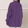 Women's Fashion Solid Color Long Sleeved Round Neck Pullover Casual Sweatshirt Top