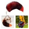 Gradient Foxes Furs Tail Pendant Keychain Keys Holder for Purse Bag Decoration