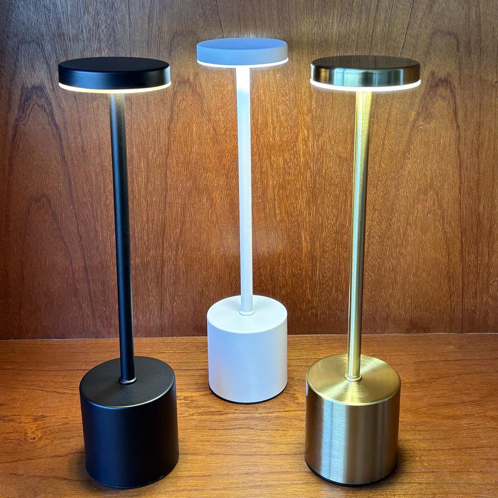 Lampka nocna LED z akumulatorem USB, bezprzewodowa, dotykowa, stołowa, do klubów, barów, hoteli, domów, ściemnialna, nastrojowa lampa biurkowa