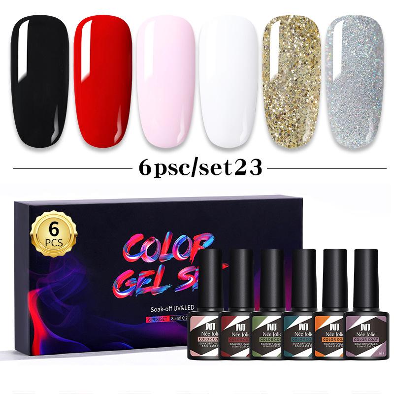 Nail Polish Glue Set 8Ml 6 Bottles Boxed Nail Art Barbie Glue Japanese Nail Color Glue Phototherapy Glue