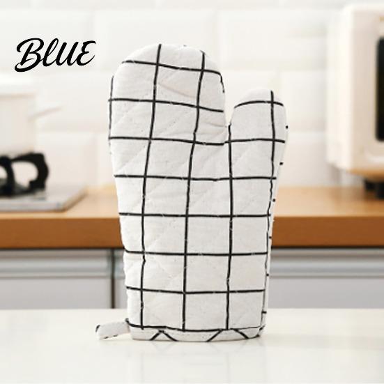 Silicone Lined Oven for Baking Heat Thick Resistant Gloves 2Pcs Cotton Mitts Grilling Multi-purpose Kitchen Microwave Non-Slip Hot Pots