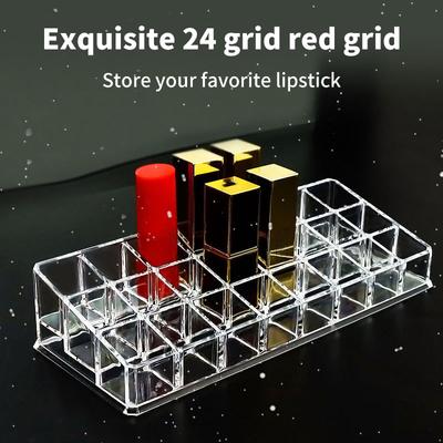 24 Vakken Acryl Lippenstift Organizer Lipgloss Container Plastic Nagellak Opbergdoos Make-up Houder Cosmetica Displayrek