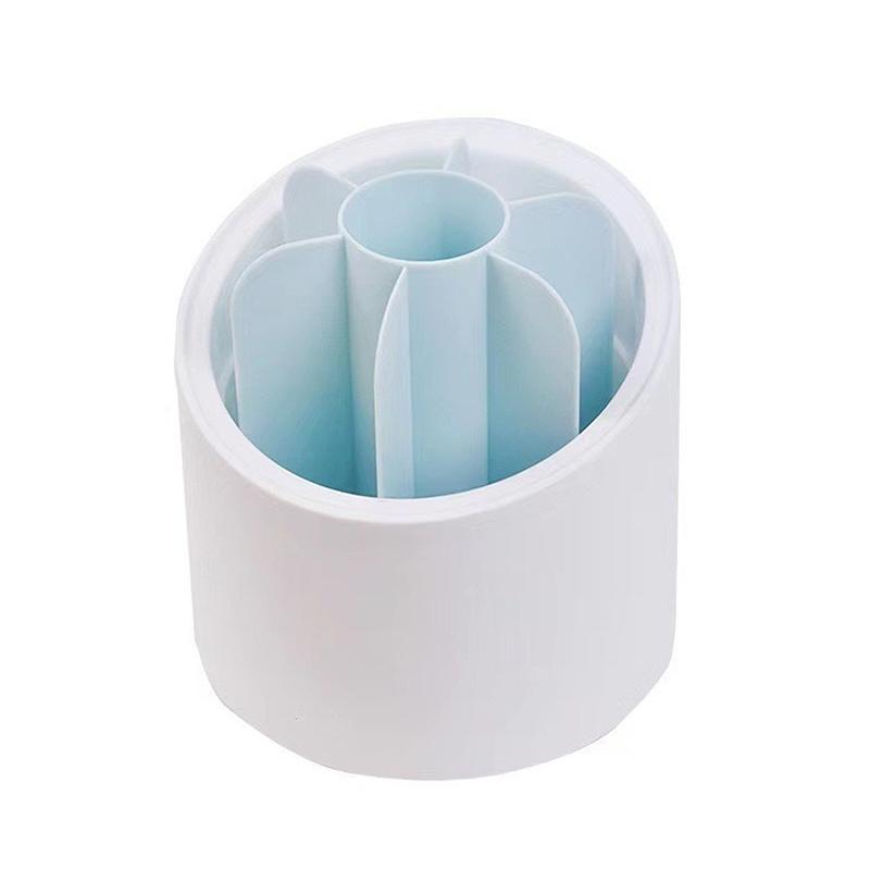 {MAX-66} 360° Rotating Makeup Brush Bucket With Dust-proof Cover Cosmetic Storage Box