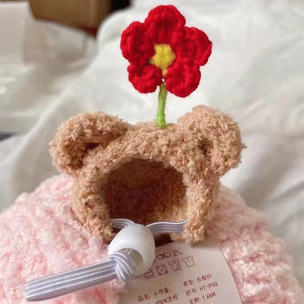 Hand Crocheted Doll Hat Cartoon Mini Plush Doll Cap Novelty Beanies Caps For Cotton Dolls Accessories