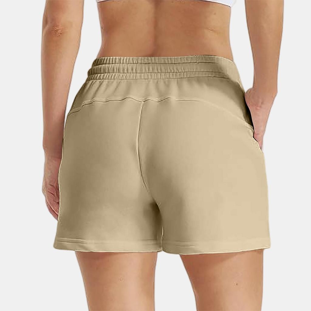 Women's Summer Loose Casual Solid Color Sports Shorts High Waisted Running Shorts With Pockets