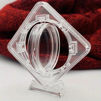 1pc Commemorative Coins Protection Box Acrylic Coin Display Boxes Transparent Box 40mm Bare Coins For Rotating Brackets Storage