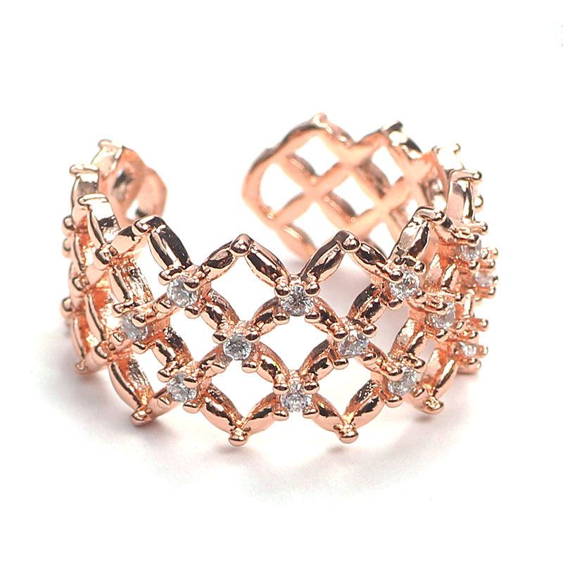 J698 Кольцо, Модное сетчатое кольцо Zir*****Pen с сохранением цвета, Темпераментное кольцо для женщин