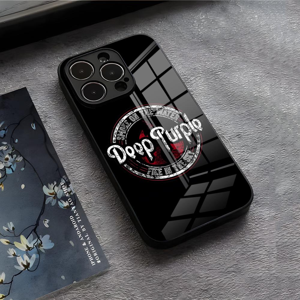 Band D-Deep P-Purple Phone Case For IPhone 17 Air 16 E Pro Max 15 14 13 Mini 12 Pro 11 Max Plus Black Glass Cover