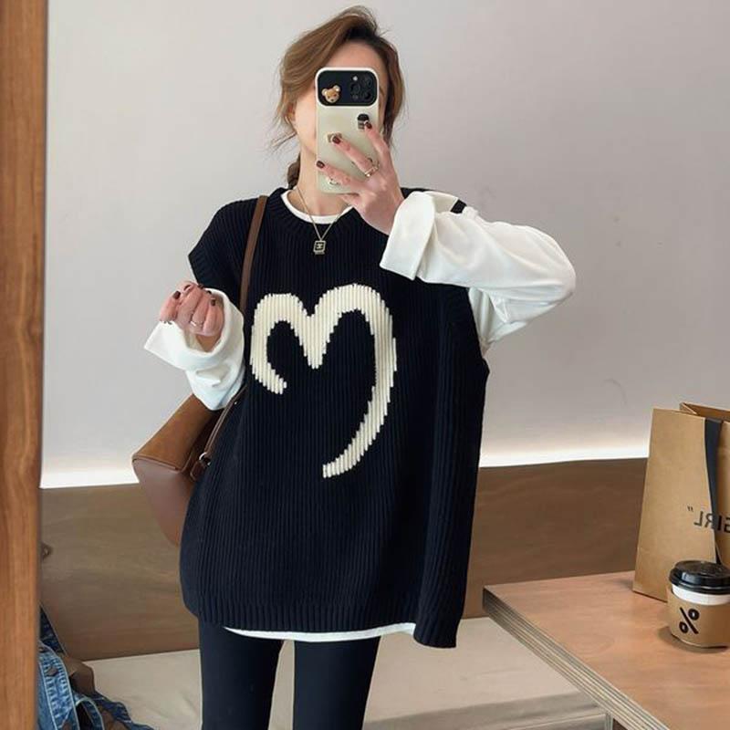 Vest for Women Cotton Winter Sleeveless Tops Knitted Sweater Vest Oversize Thickened Casual Vest