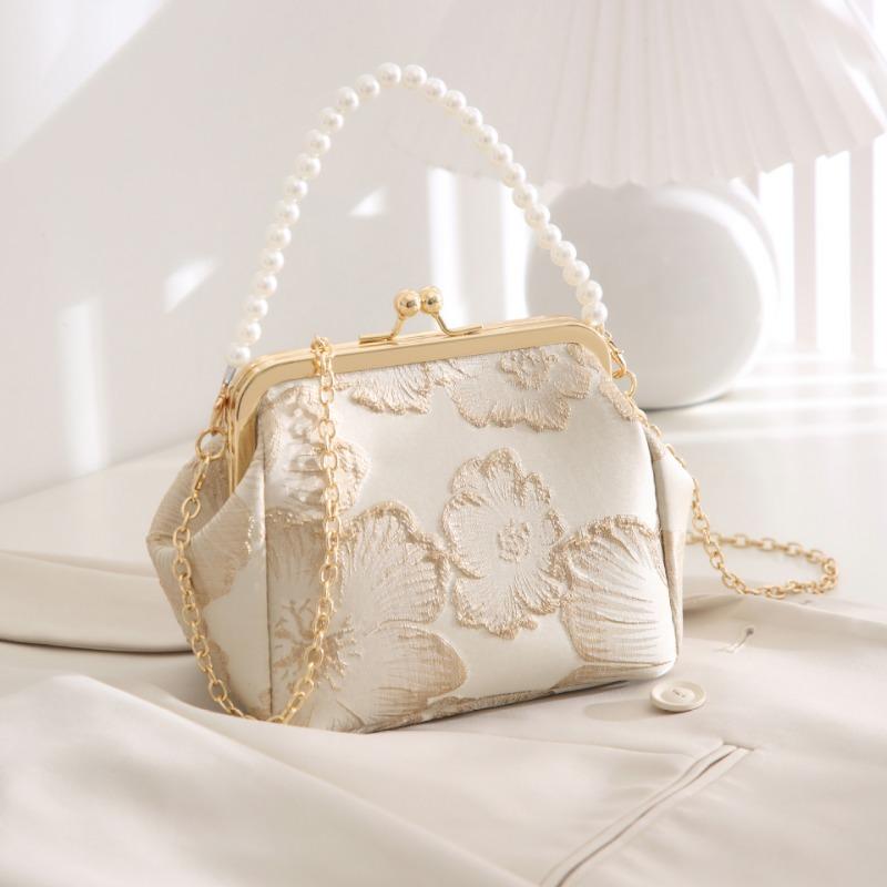 Women's bag new simple and elegant Hanfu bag Chinese antique hand-held cheongsam bag single shoulder crossbody shell bag
