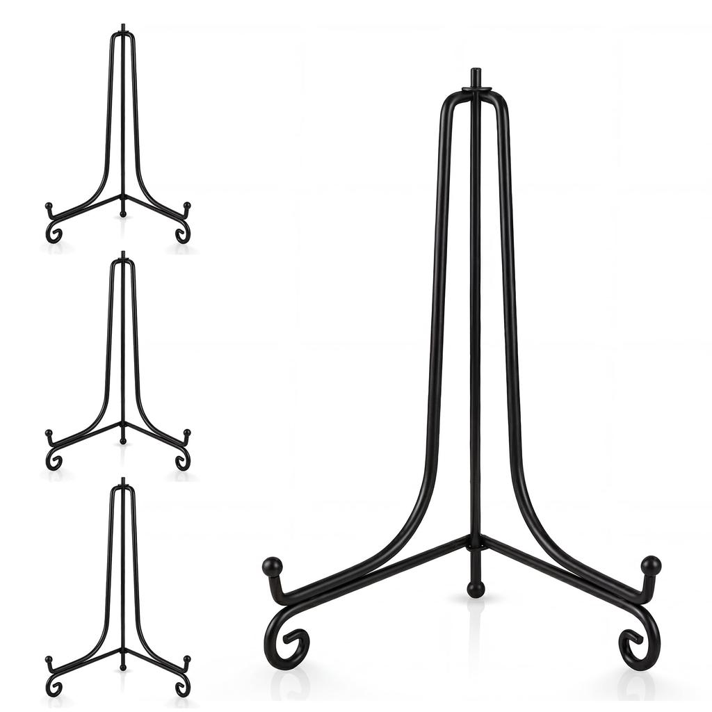 Artliving Plate Stands for Display, 4 Inch Black Iron Easel Plate Display Photo Holder Stand, Displays Picture Frames, Decorative Plates