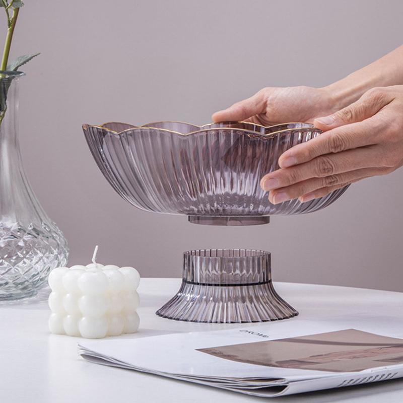 Talerz na owoce z odpływem na dnie Przezroczysta plastikowa miska na owoce Wielofunkcyjny talerz na cukierki owocowe do kuchni, przekąska na przyjęcie, taca na owoce