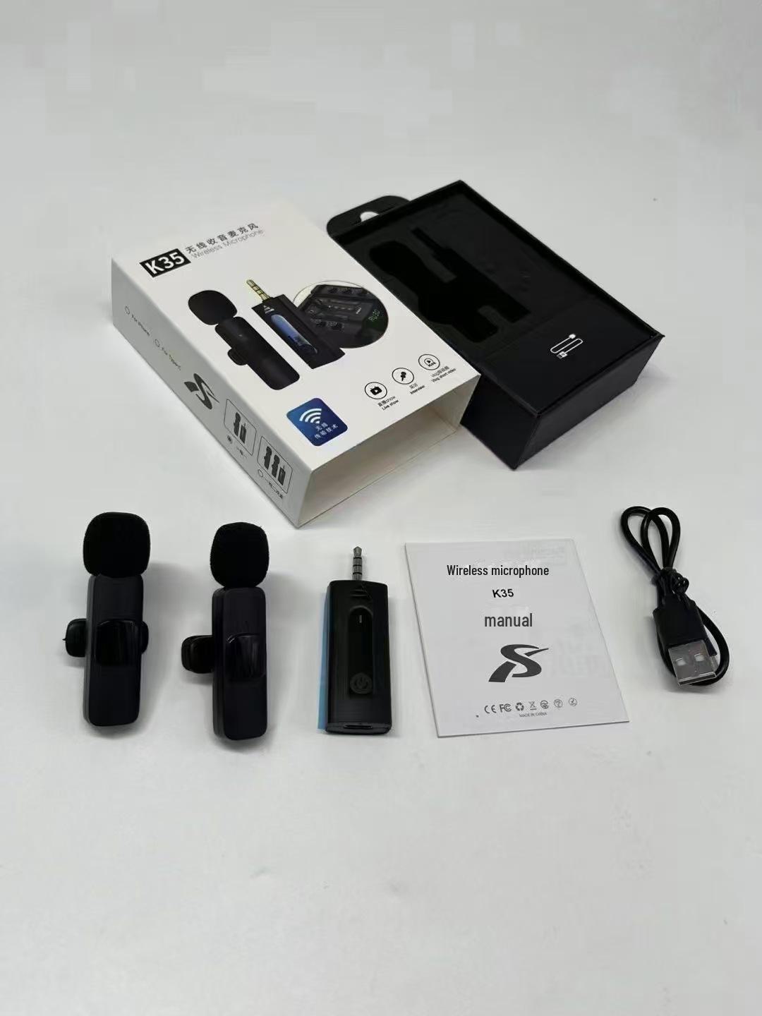 

Беспроводной 3,5-мм воротниковый микрофон K35 с интеллектуальным шумоподавлением для прямых трансляций One to Two