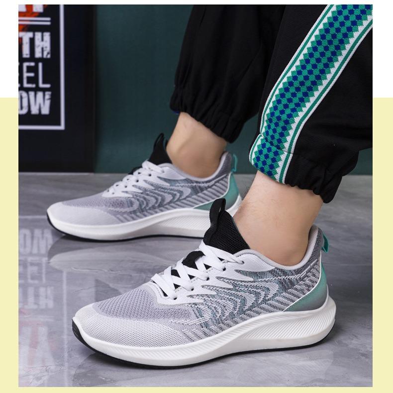New fashion trend sports shoes casual shoes men's breathable fly-woven light shoes running shoes men's shoes