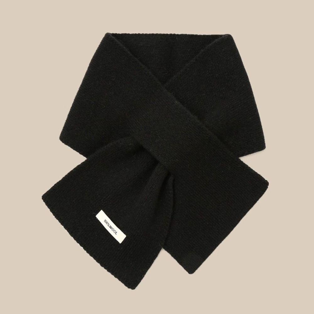 Windproof Wool Knitted Scarf Thickened Women Winter Neckerchief Apparel Accessories