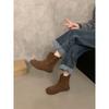 Retro Birkenstocks Kleine Stiefel 2025 Herbst und Winter Koreanische Weichsohlen Martin Stiefel Mittlere Stiefel Nackte Stiefel