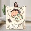 Shinchans Sleep Cartoon Blanket Cover Coral Fleece Plush  Super Soft Throw Blankets For Outdoor Travel Bedroom Quilt